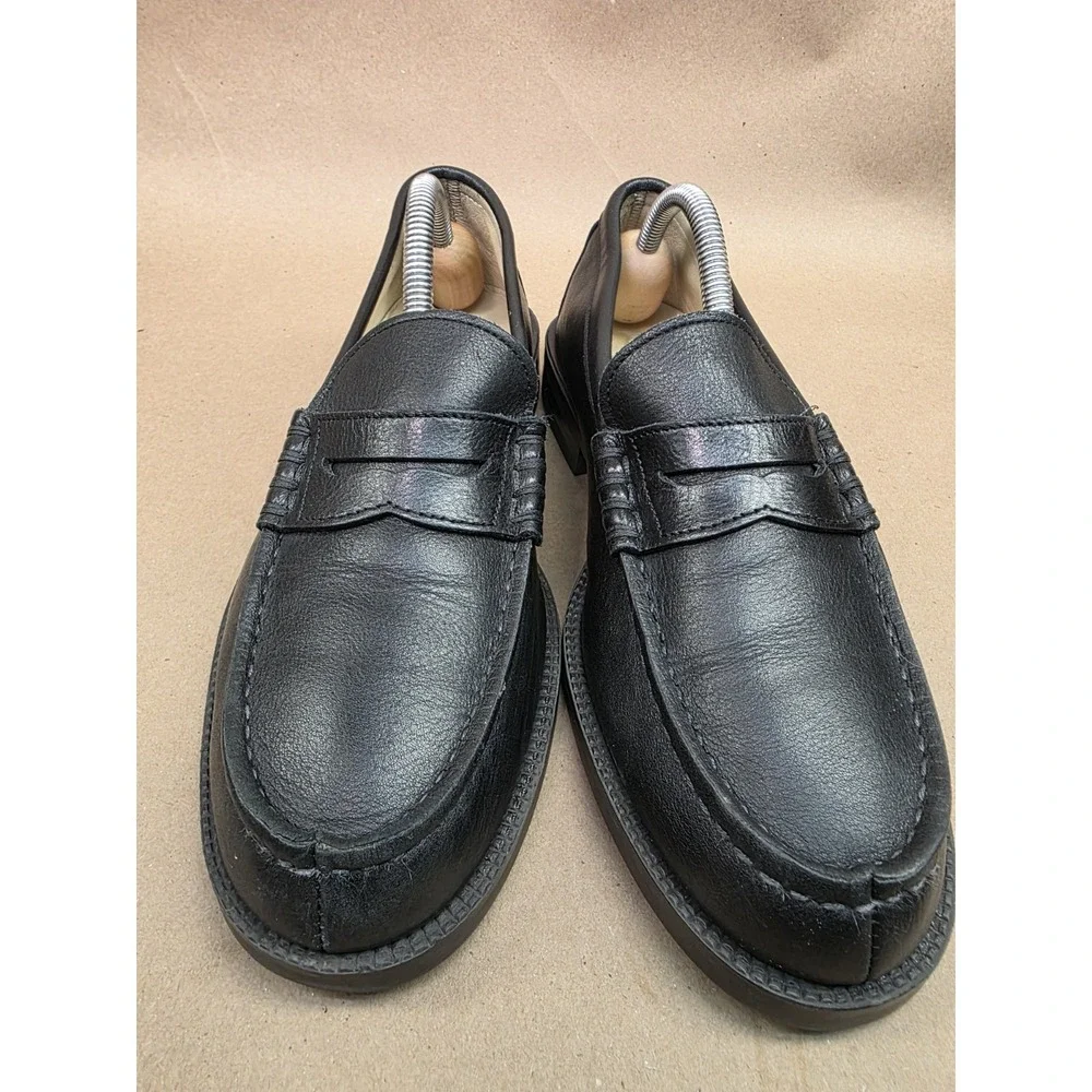 HARUTA (Sz 24.5 EEE) US 6.5 Black Leather Penny Loafer Men's Dress Shoes Slip On